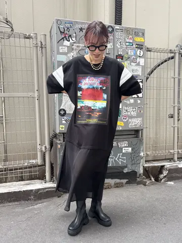 OKIRAKU✖️ROSE BUDTシャツワンピース＆チュールレイヤード　未使用 OKIRAKU✖️ROSE BUDTシャツワンピース＆チュールレイヤード 未