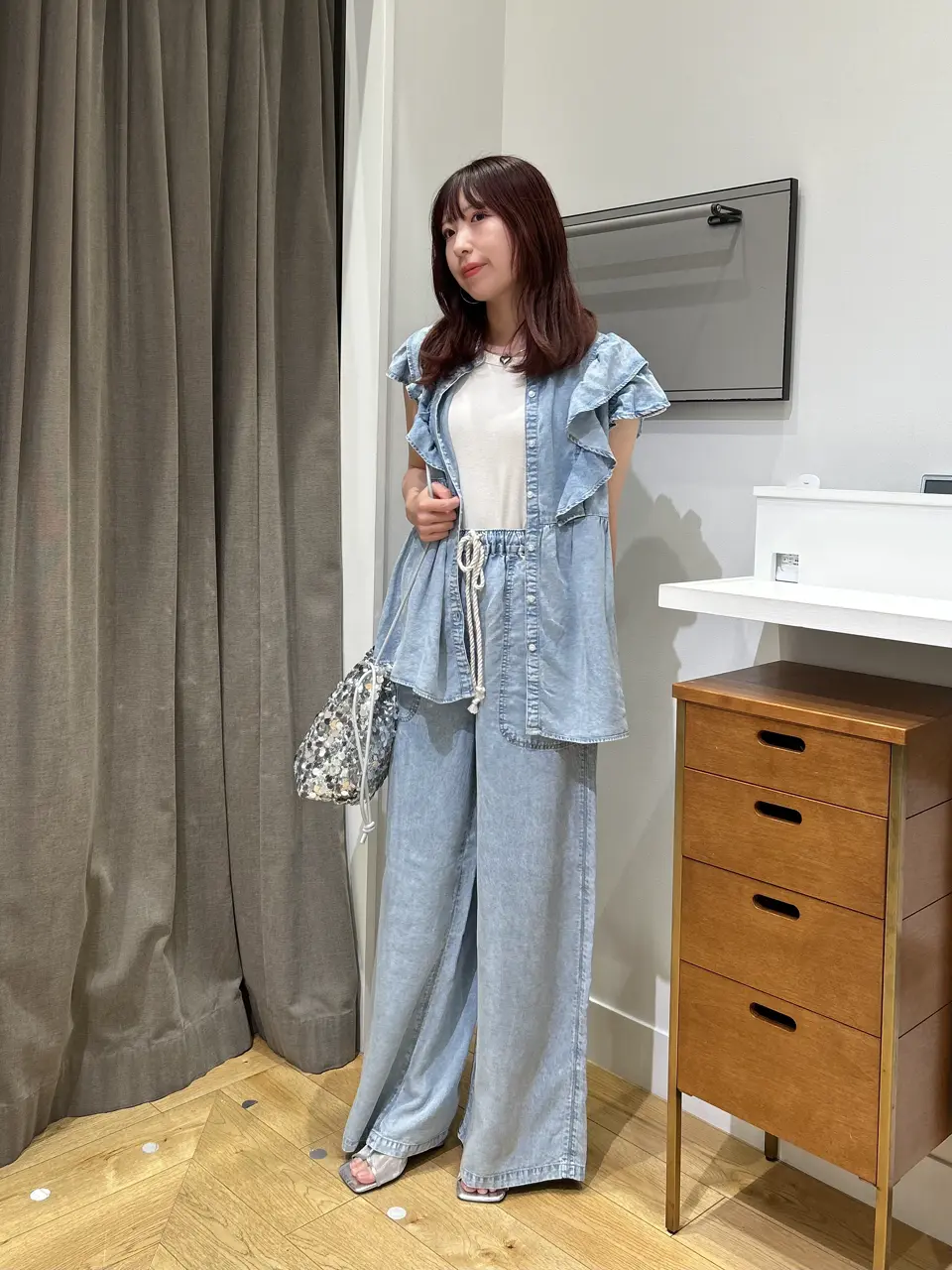 ブラウス LIGHT OZ DENIM FRILL BLOUSE LIGHT OZ DENIM FRILL BLOUSE – calif（カリフ）公式サイト