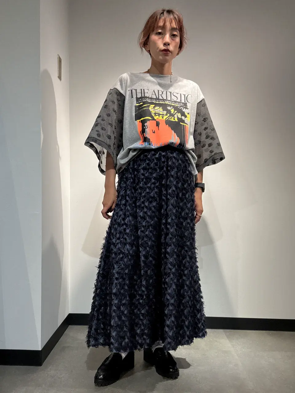 ROSE BUD / OKIRAKU×ROSEBUD/FLOWER SLEEVE GRAPHIC TOP – calif