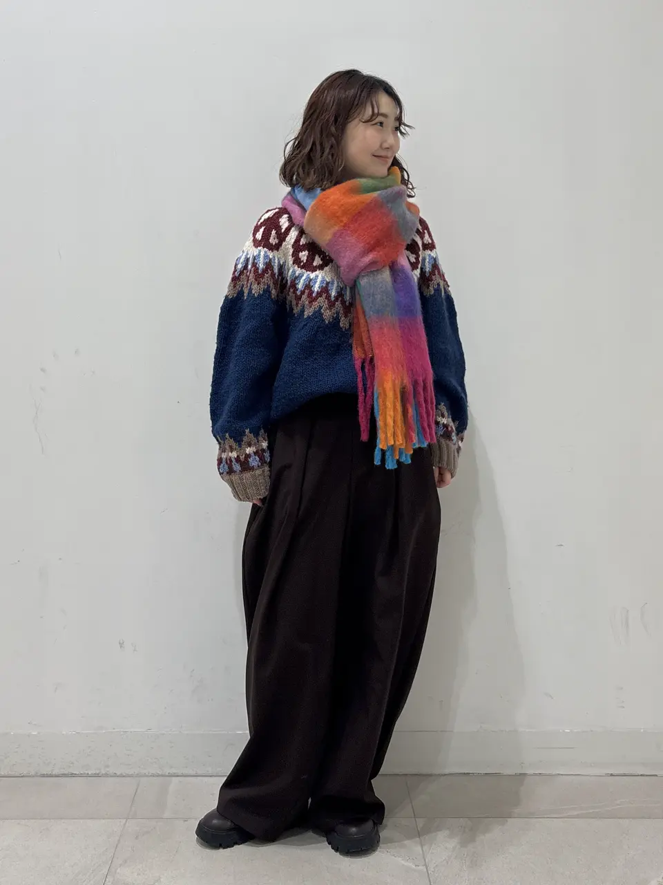 HAVE A GRATEFUL DAY/PEACE PATTERN KNIT CREW – calif（カリフ）公式