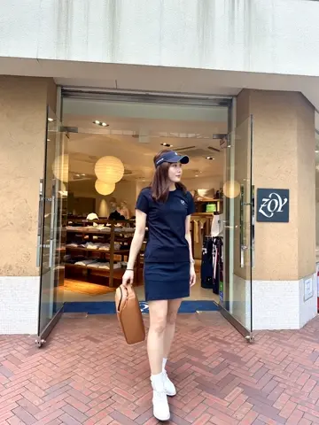 ★as''on★HALF IVY COLLAR TEE / NAVY★正規品/韓国送料込 WOMEN ナイロンベアスムース 半袖Tシャツ ネイビー 071644036