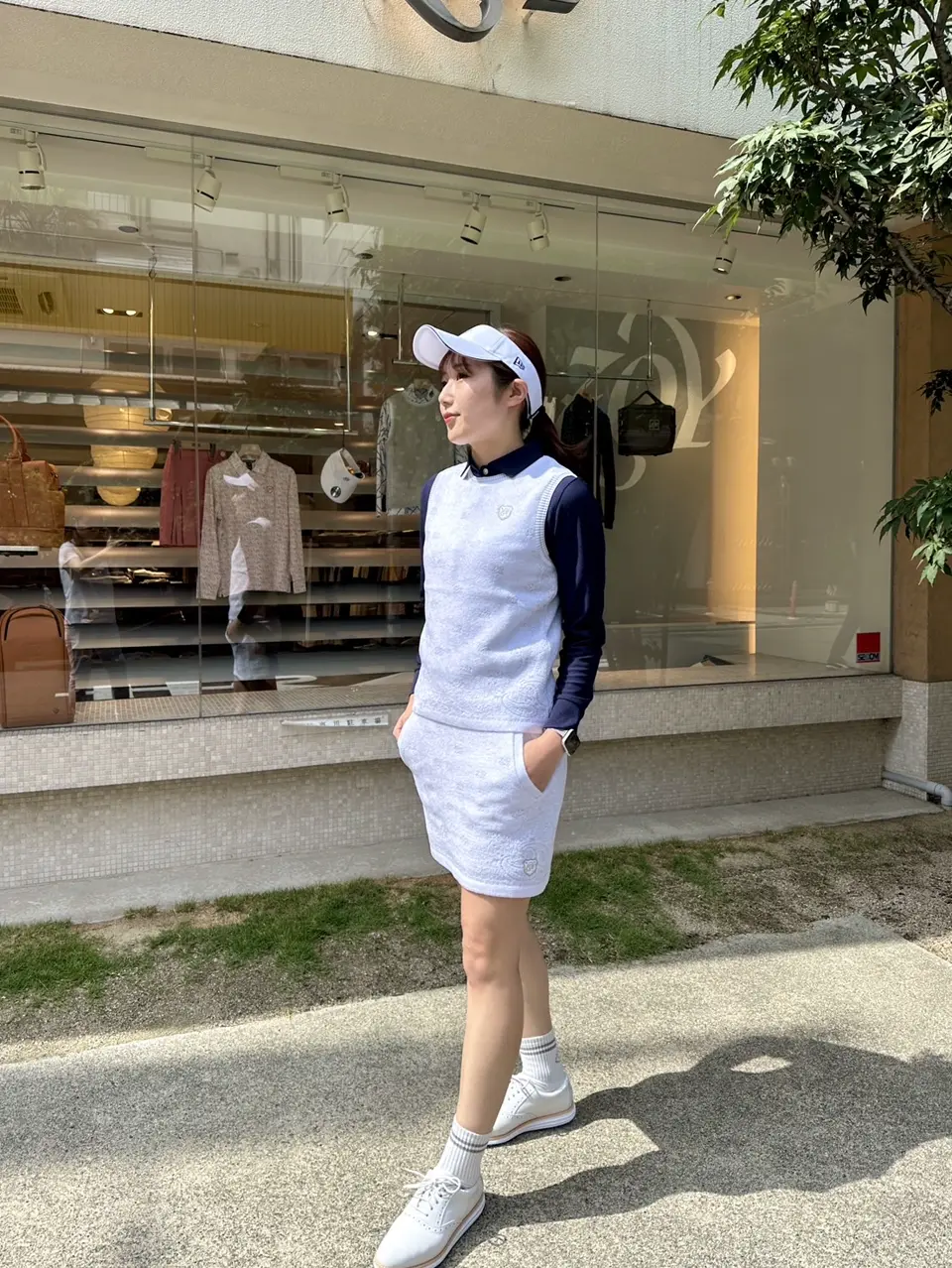 WOMEN バンダナJQ ニットベスト ホワイト