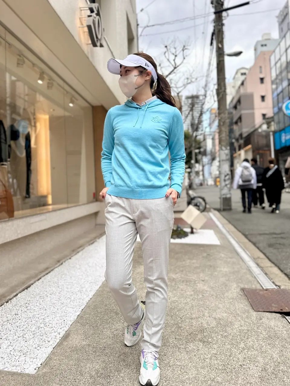 25SS】WOMEN シルキーサッカージャージ 長袖シャツ ライトグレー