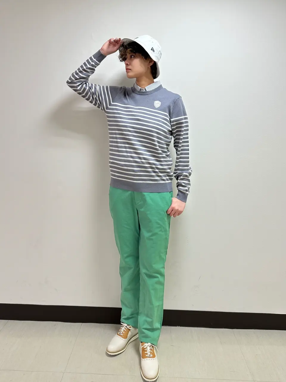 ZOY - ZOY ボーダー ニット WOMEN Premium Cotton ボーダー 長袖セーター グレー