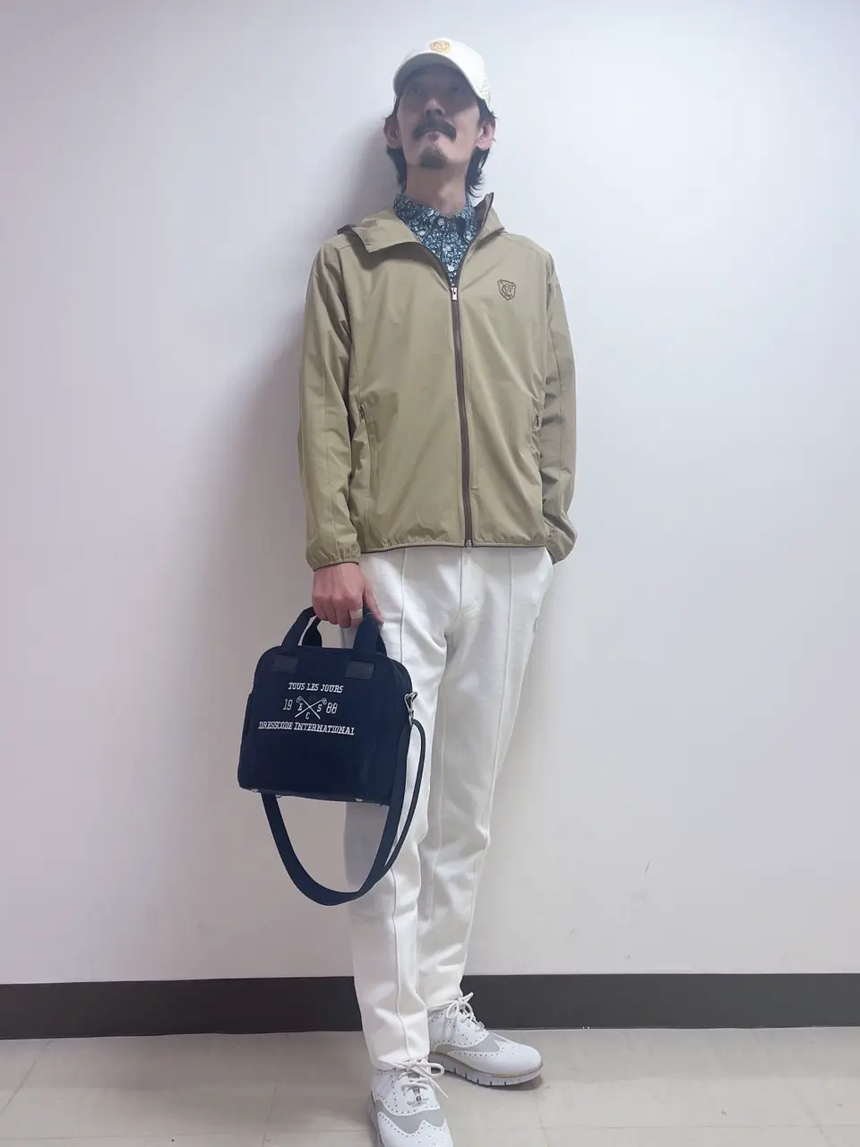 25SS】MEN PrimeFlex撥水ストレッチ フードブルゾン ベージュ