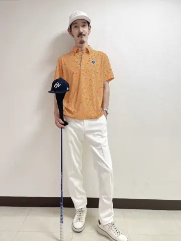25SS】MEN グラフティーロゴプリント 半袖シャツ オレンジ 071452015