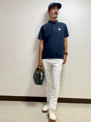 MEN 360°ナイロンストレッチ ロングパンツ ホワイト