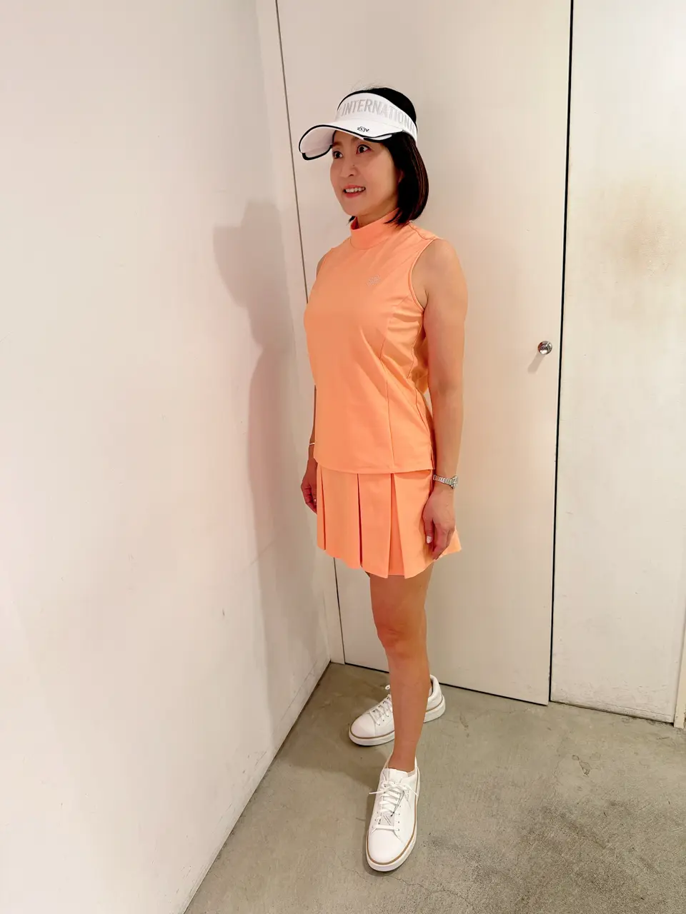WOMEN ハイパワーストレッチジャージー ノースリーブシャツ オレンジ