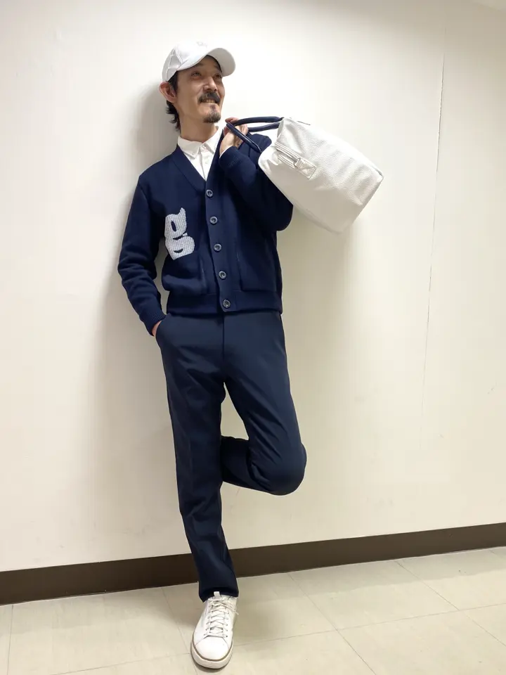 MEN レターWJQ カーディガン ネイビー