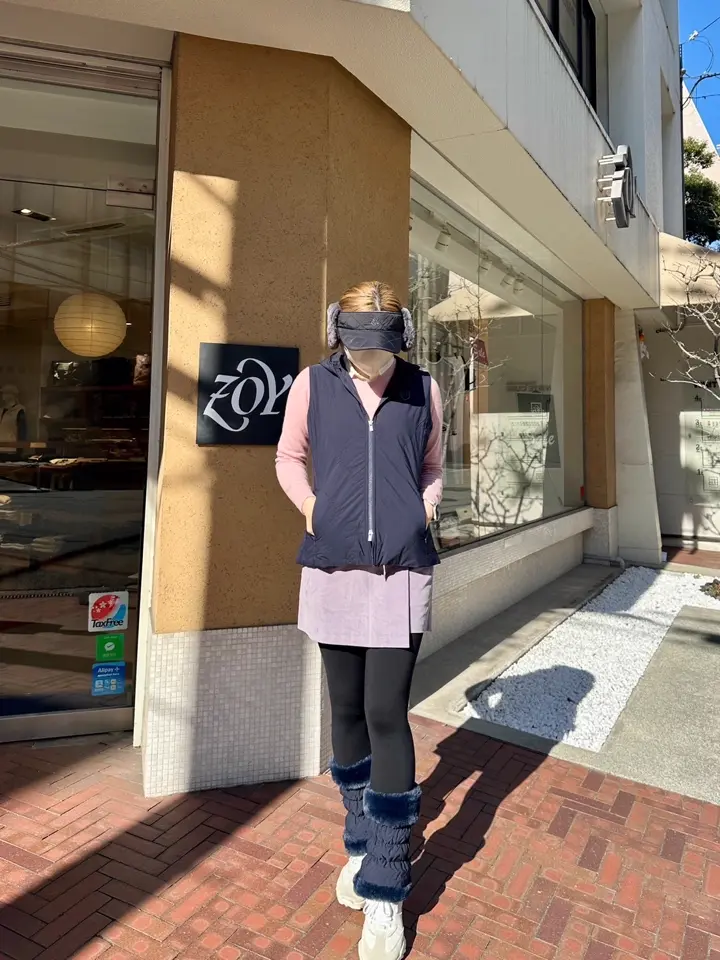 WOMEN キルトレッグウォーマー ネイビー