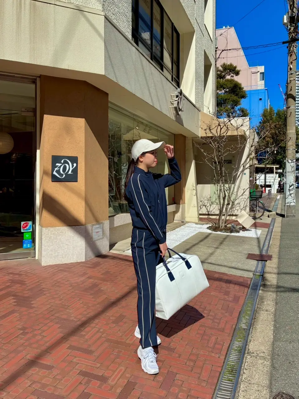 WOMEN センシティブパワーストレッチジャージー ロングパンツ ネイビー