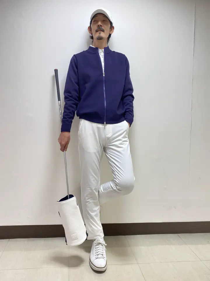 新品タグ付 RENZO CENCI スエードニットブルゾン48 MEN ポリエステルストレッチニット ブルゾン エッグプラント