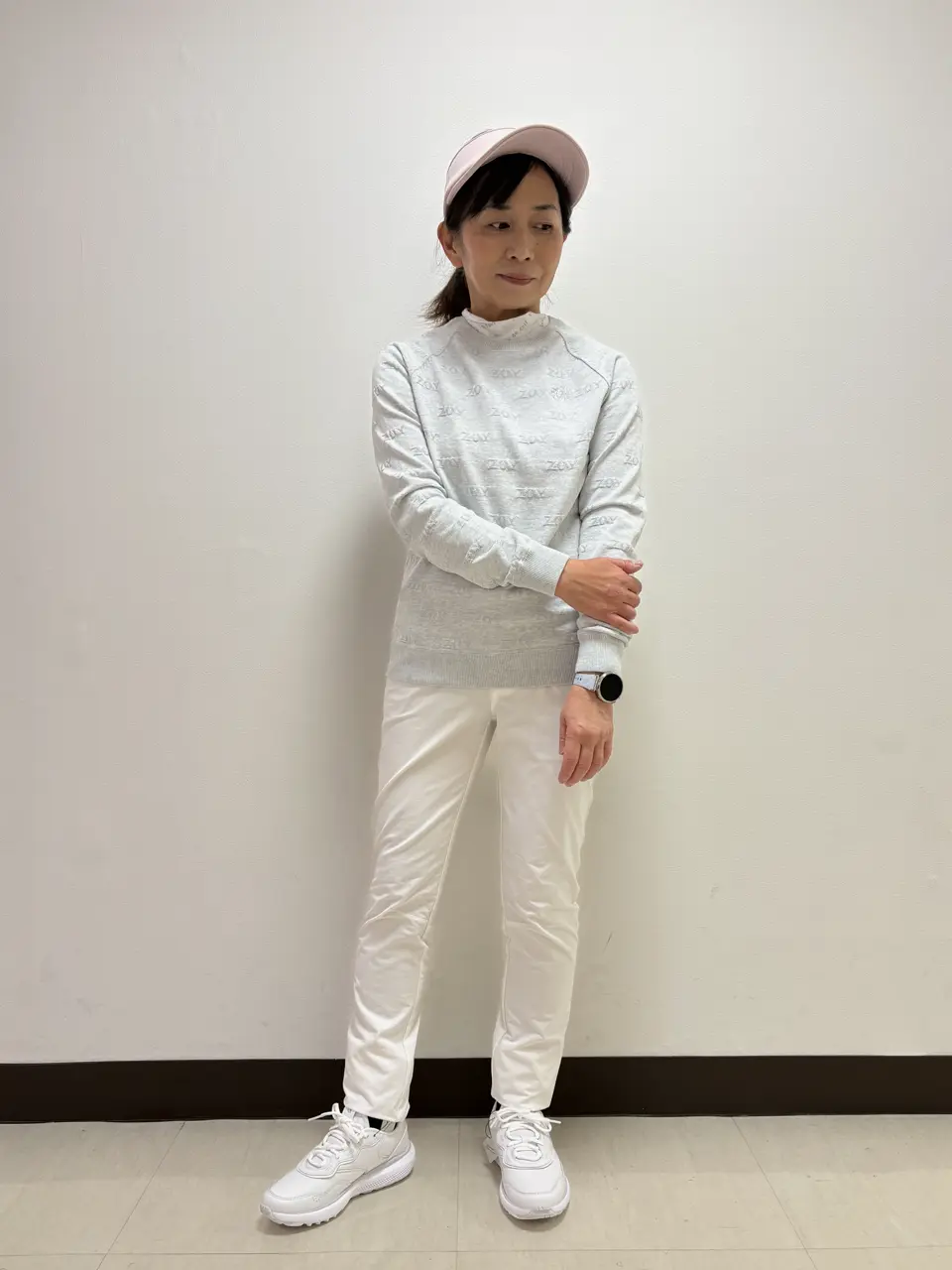 WOMEN ZOYリンクス 長袖セーター ライトグレー