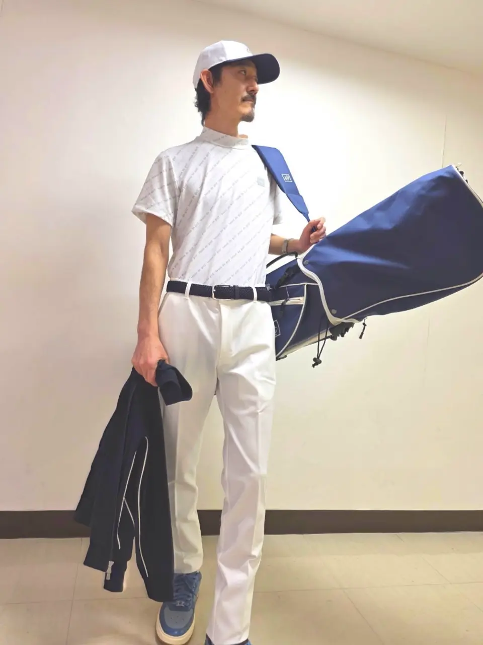 MEN 360°ナイロンストレッチ ロングパンツ ホワイト