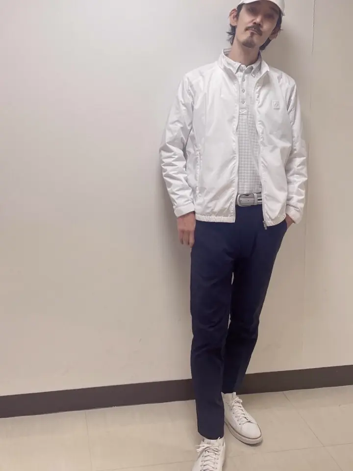 MEN HGJQニット千鳥 長袖シャツ ライトグレー