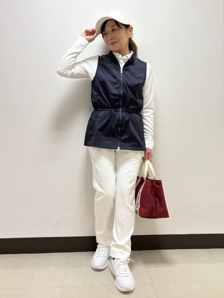 WOMEN ナイロンタフタストレッチ ベスト エッグプラント