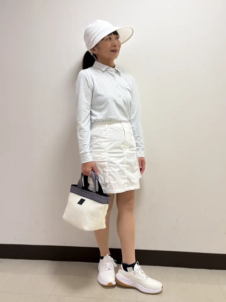 【美品】マチャット2wayナイロンタフタスカート　ホワイト WOMEN ナイロンタフタストレッチ スカート ホワイト
