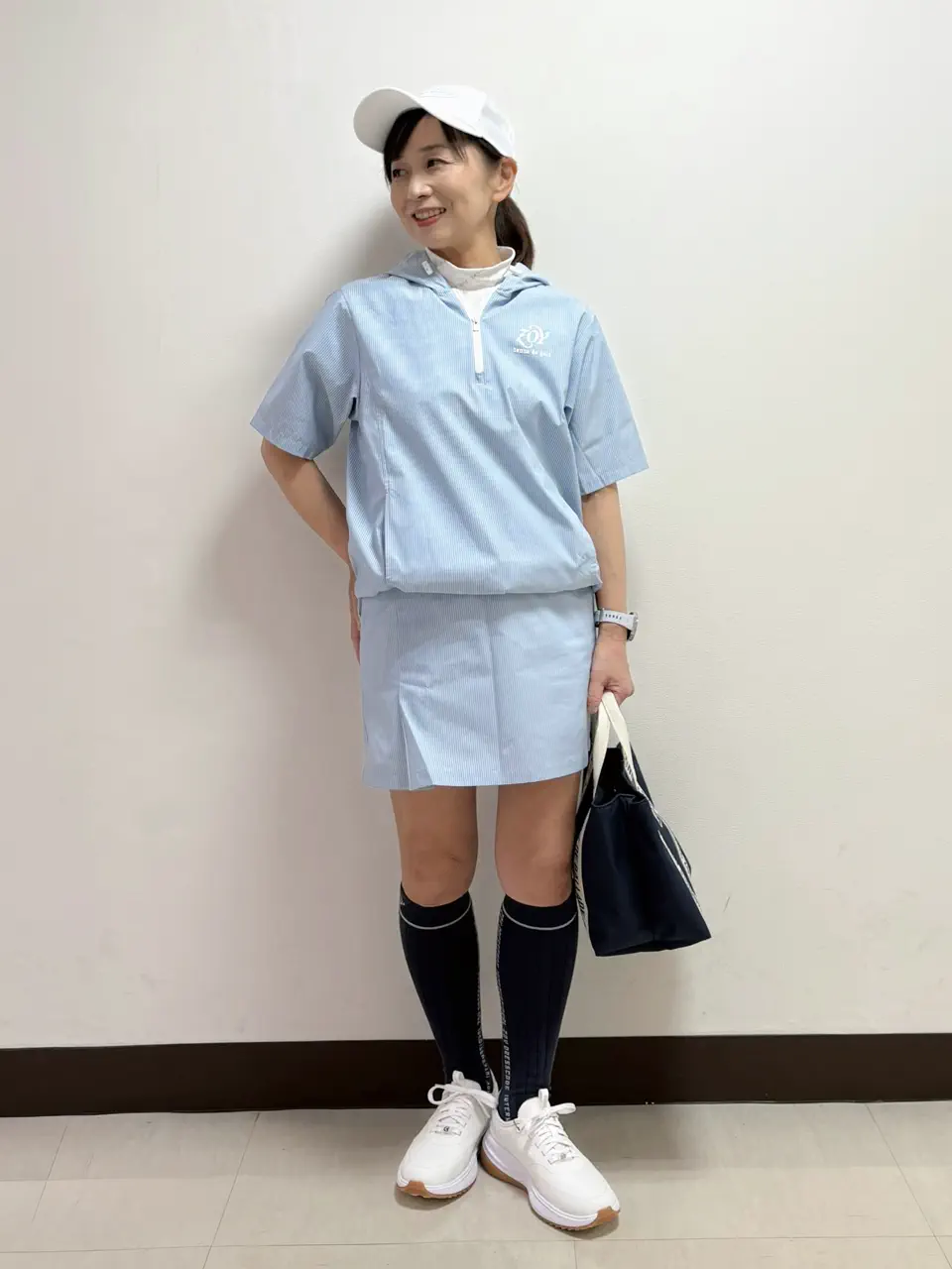 WOMEN FUNCTIONAL TYPEWRITER スカート サックス