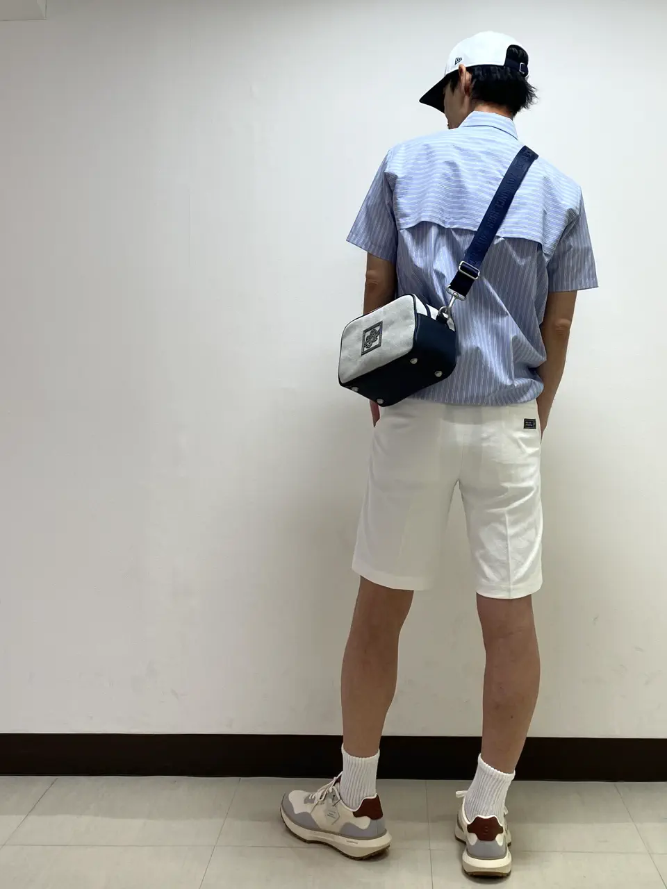 MEN FUNCTIONAL TYPEWRITER 半袖シャツ ブルー