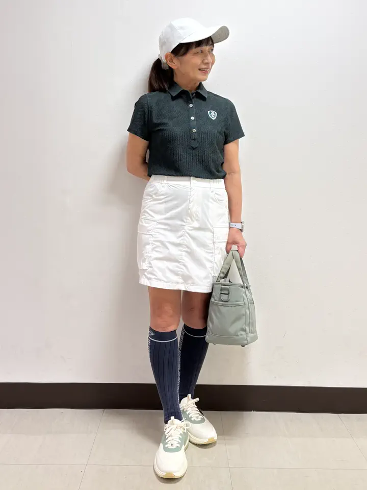 WOMEN ナイロンタフタストレッチ スカート ホワイト