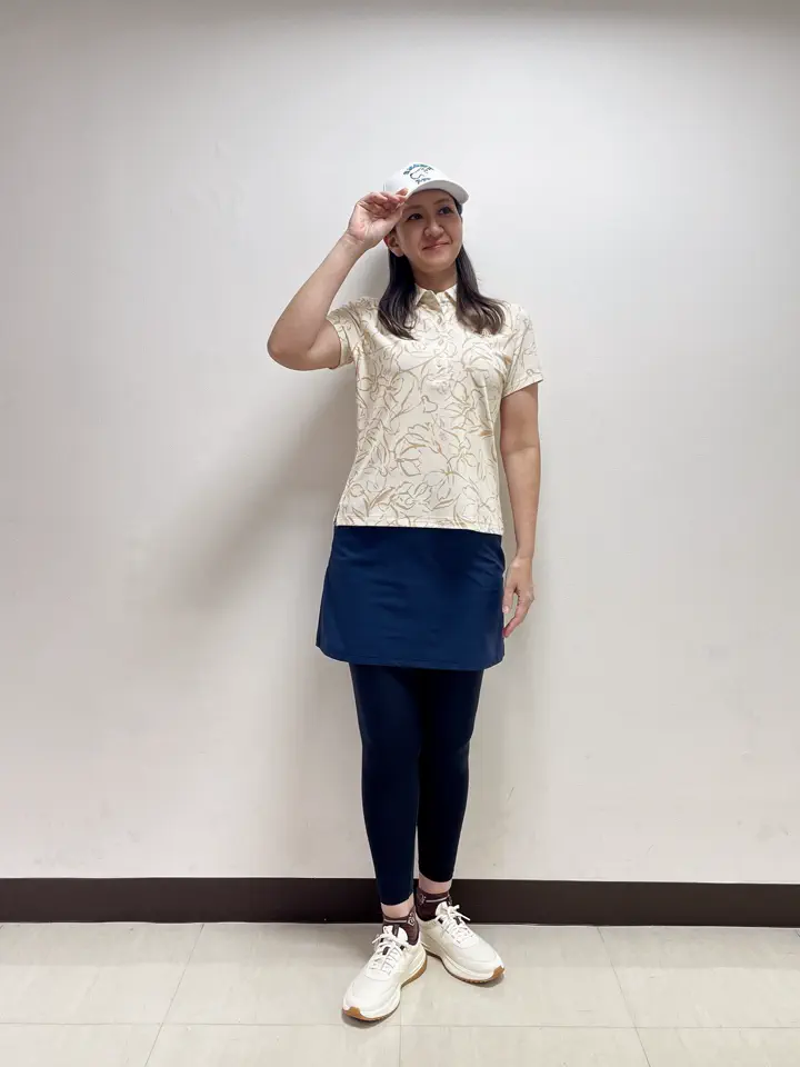 WOMEN リサイクルナイロンブロックアイランドトリコット スカート ネイビー