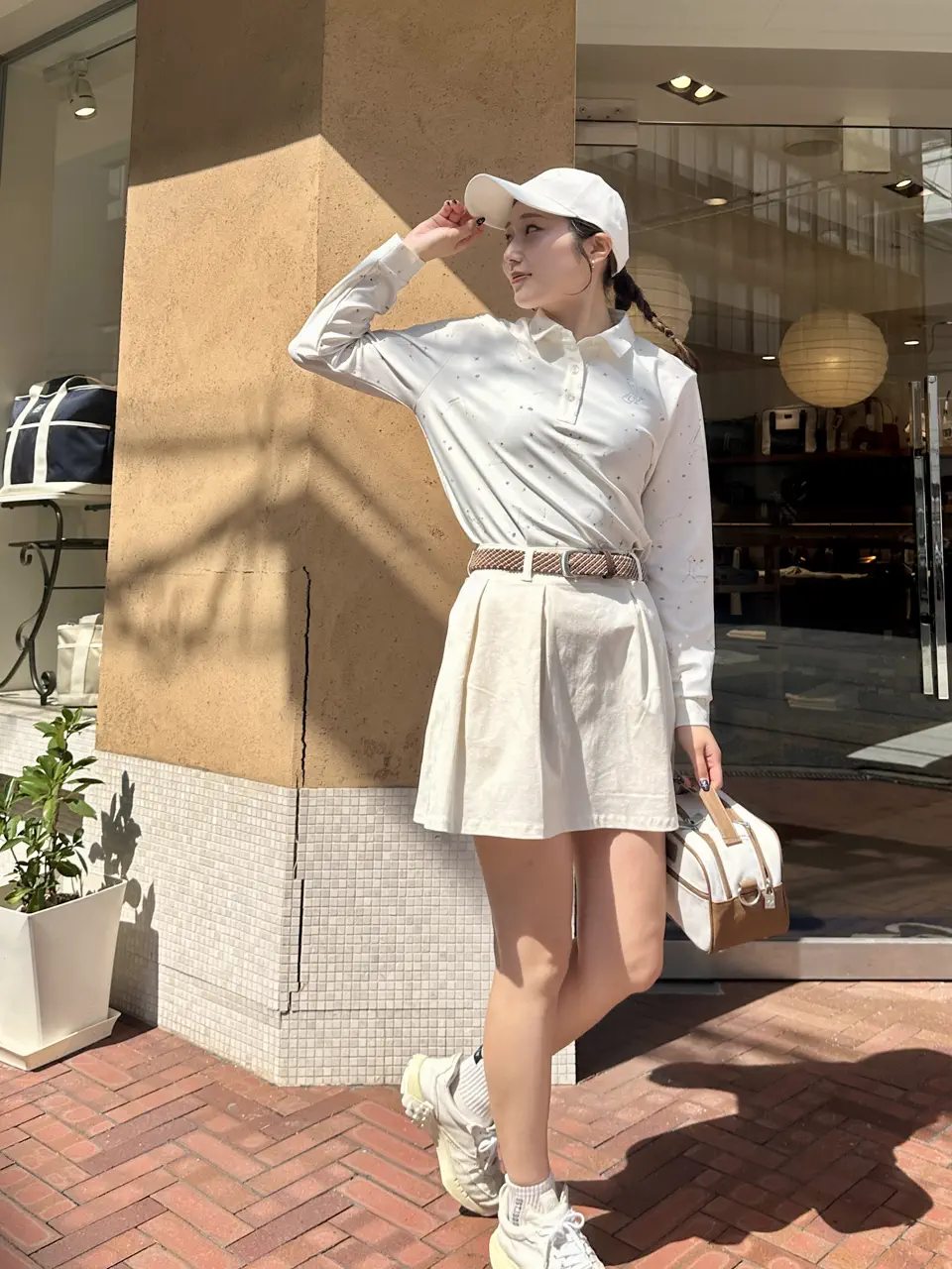 WOMEN リサイクルゴムメッシュベルト キャメル