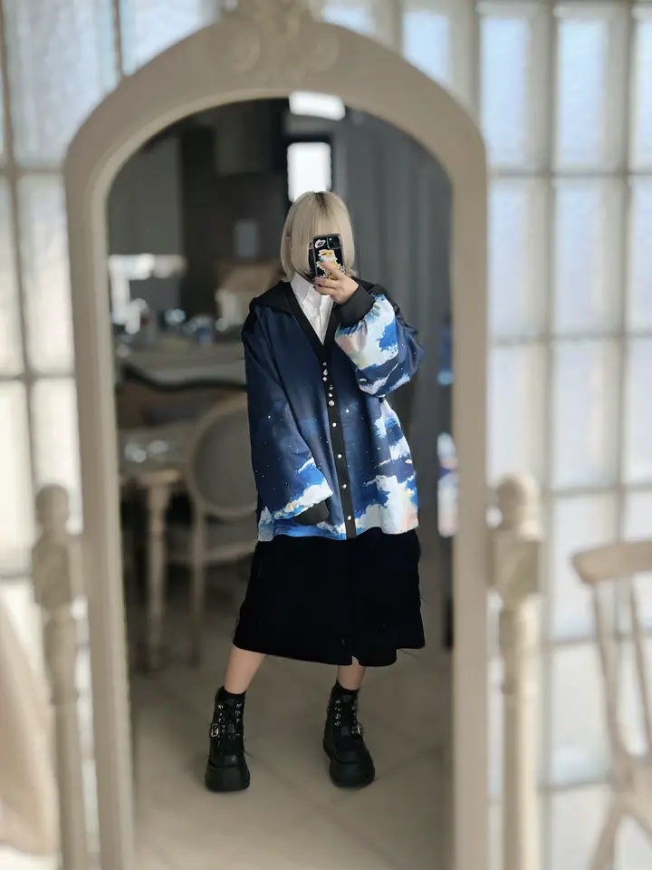 CFIERCE キラキラ星×天使プリント パーカー（フーディー） CFIERCE キラキラ星×天使プリント パーカー（フーディー）