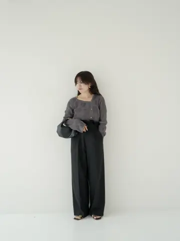 トップス Eaphi WAVE TUCK ASYMMETRY GLITTER CARDIG WAVE TUCK ASYMMETRY GLITTER CARDIGAN / beige , gray / free A