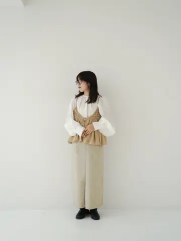 Eaphi ツイードコンビラインスカート / beige TWEED COMBI I LINE SKIRT