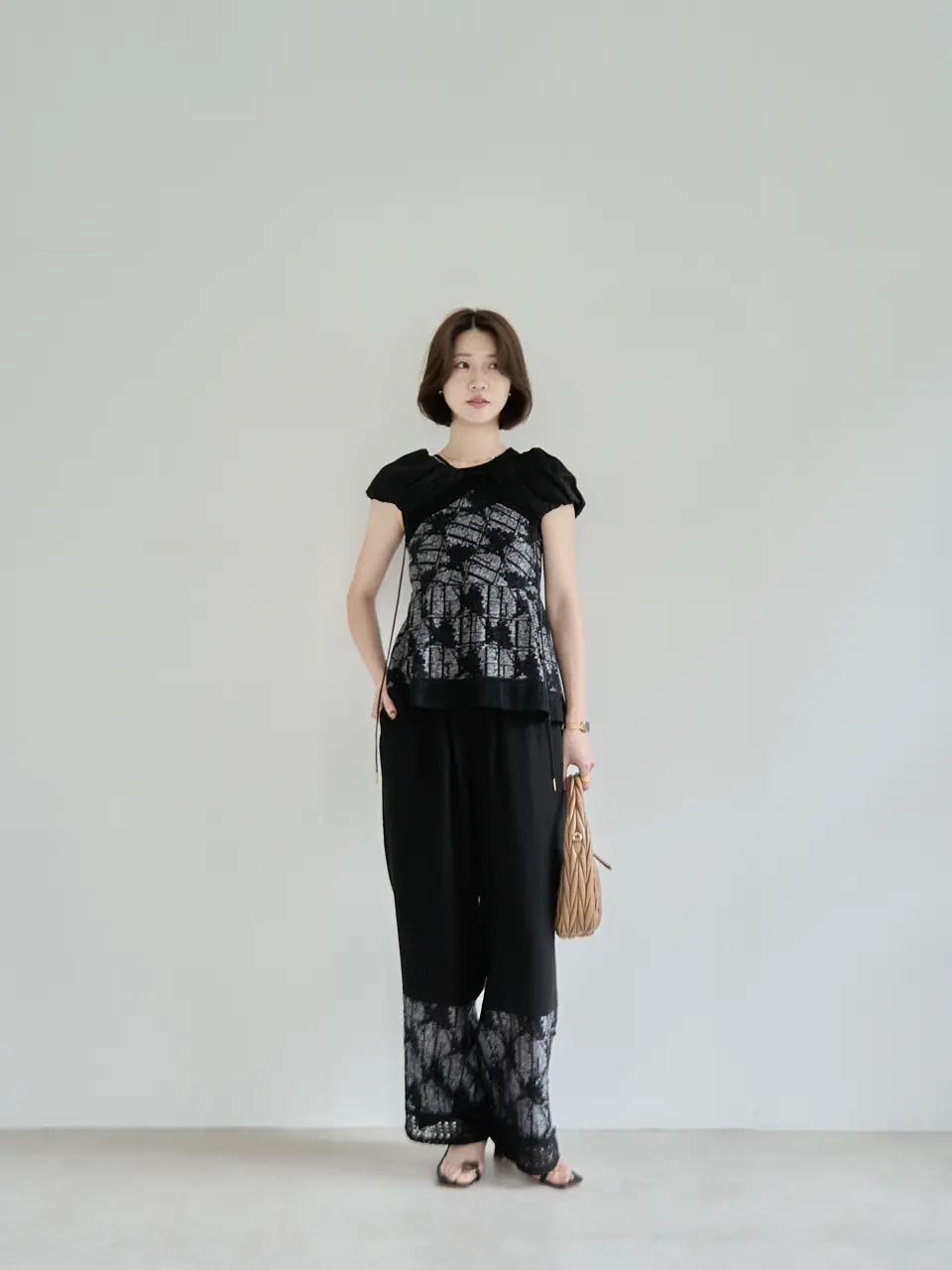 お歳暮 LACE SWITCHING HEM PANTS BUTTON パンツ