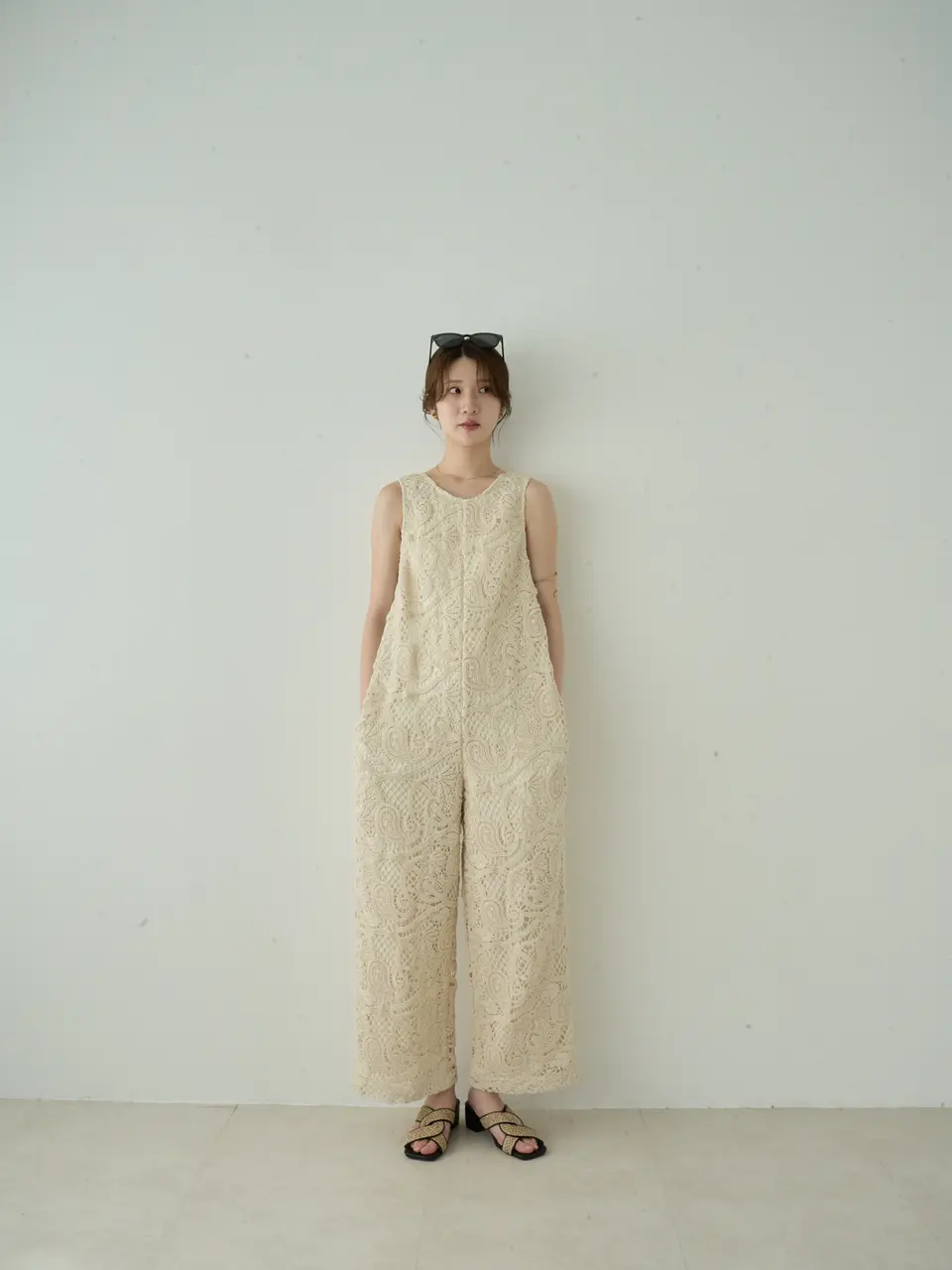 人気定番 BACK RIBBON LACE ROMPERS パンツ