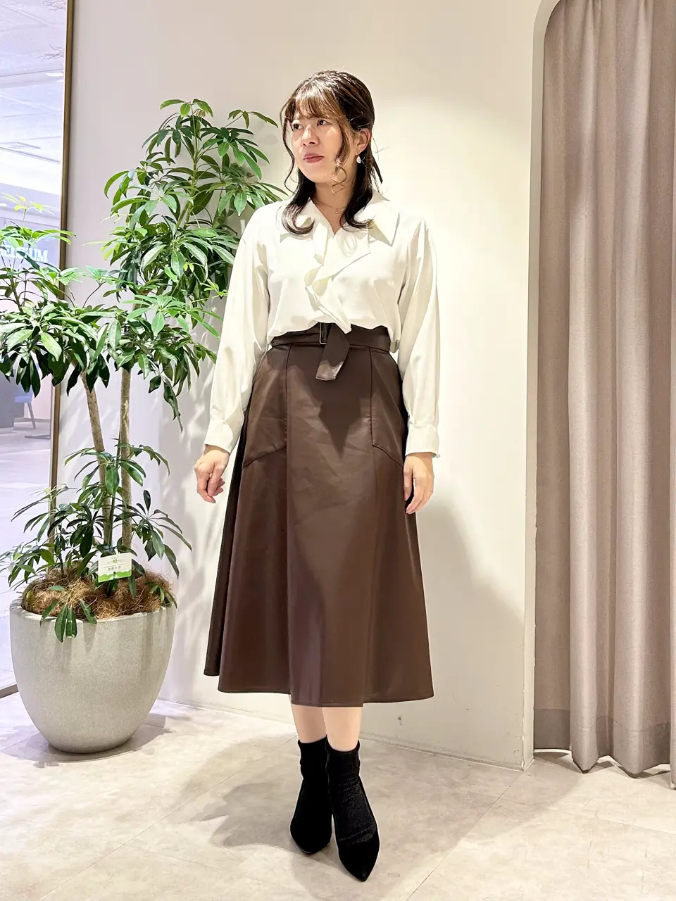 SALE】エコレザーベルト付フレアスカート - 12Twelve Agenda