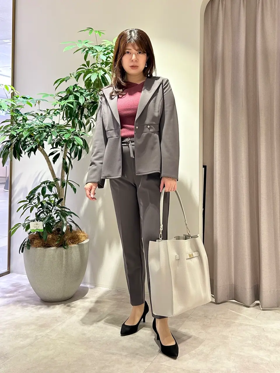 SALE】ウォッシャブルハイストレッチジョーゼットテーパードパンツ