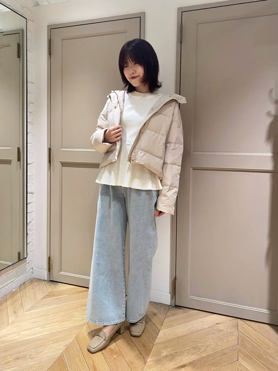 トゥエルブアジェンダ 12Twelve Agenda ケーブル編みペプラムニットプルオーバー （オフホワイト） トゥエルブアジェンダ 12Twelve Agenda ケーブル編みペプラム