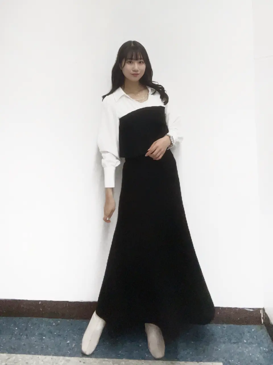 シャツドッキングベア切替ニットワンピース - 12Twelve Agenda
