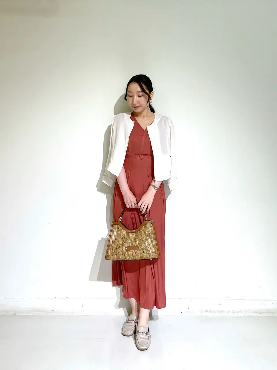 SALE】割繊デシンVネックロングワンピース - 12Twelve Agenda