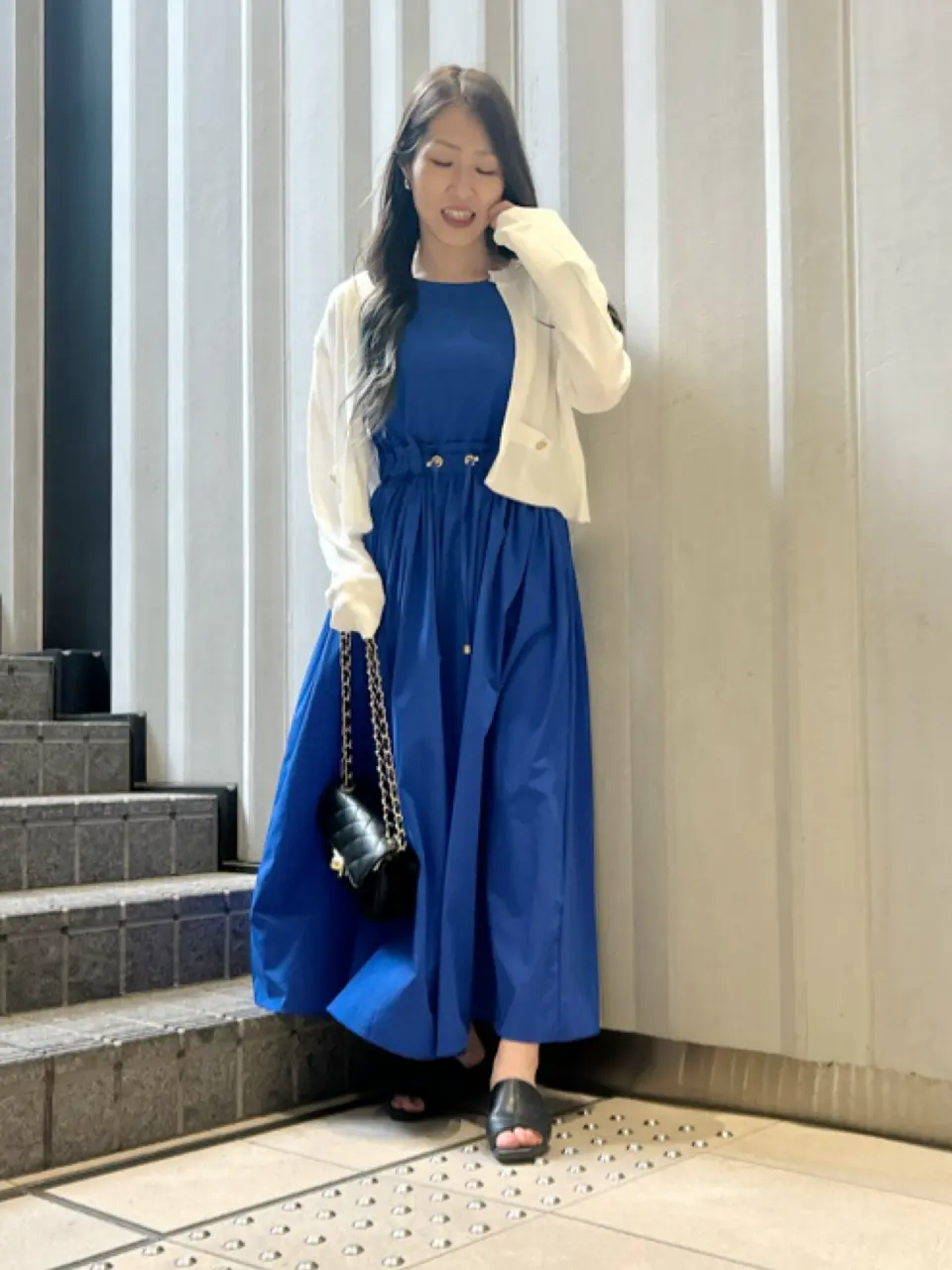 SALE】クルーネッククロップドジャケット風長袖ニット