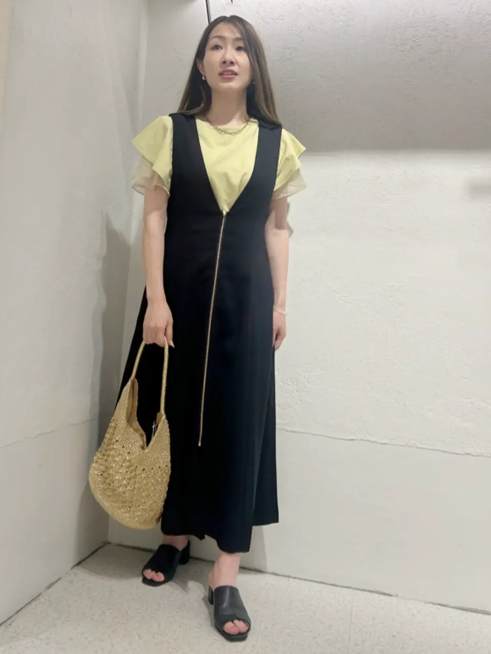 SALE】ラメチュールフリルスリットカットソープルオーバー