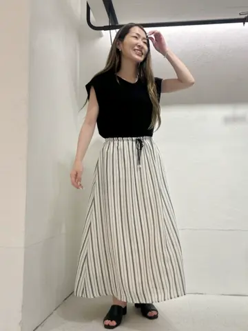 SALE】カット×ストライプドッキングワンピース - 12Twelve Agenda