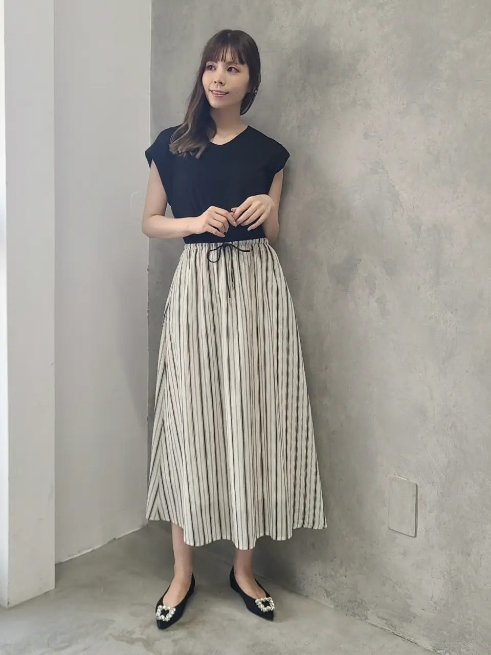 SALE】カット×ストライプドッキングワンピース - 12Twelve Agenda