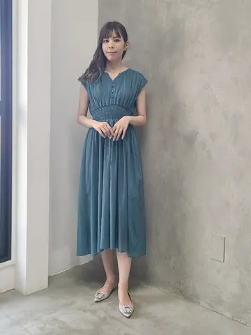 SALE】シアーオーガンウエストシャーリングワンピース - 12Twelve