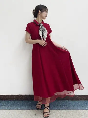 SALE】ポロ衿カットソーロングワンピース - 12Twelve Agenda