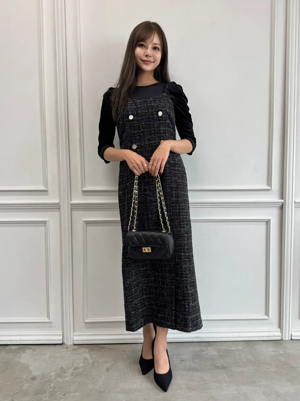 本日限定値下げ！sheller ツイード ワンピース♡ ツイードドッキングワンピ | ロングワンピース | NOELA OFFICIAL WEB STORE