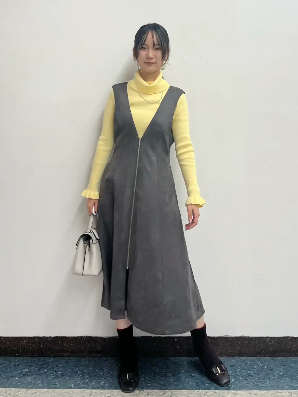 SALE】前後2wayフェイクスエード前ZIPフレアジャンスカ - 12Twelve