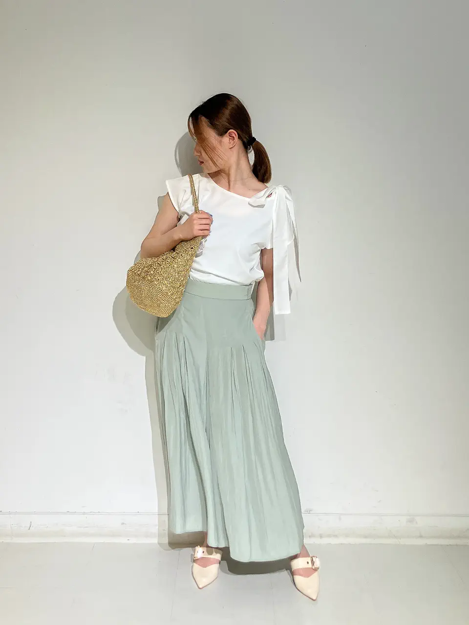 SALE】【接触冷感】クールタッチパウダリーサテンスカンツ - 12Twelve
