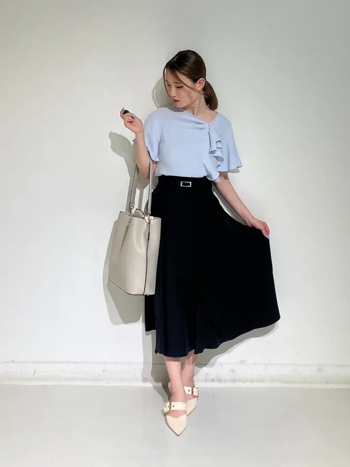 フレンチキスアシメネックフリルデザインブラウス - 12Twelve Agenda