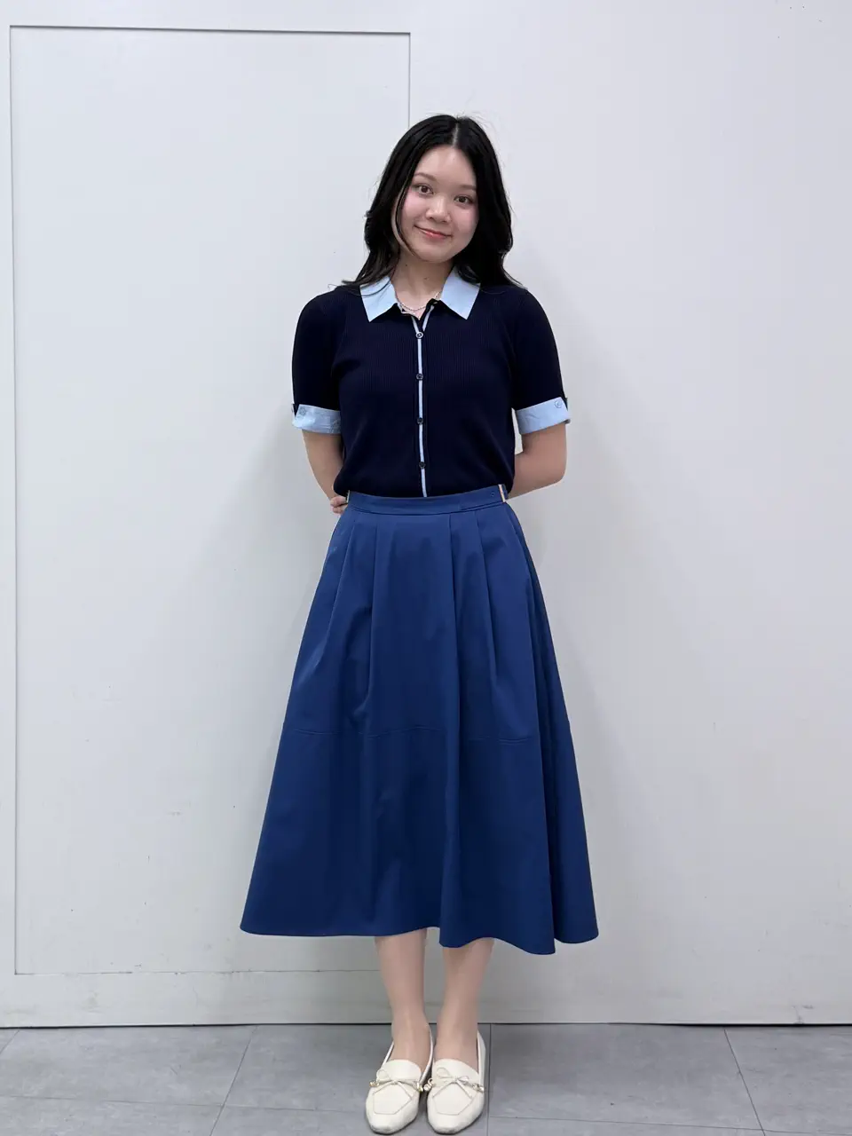 新品タグ付き♡MACHATT ジャガードフレアスカート　ブルー SALE】撥水タックフレアスカート - 12Twelve Agenda(トゥエルブ