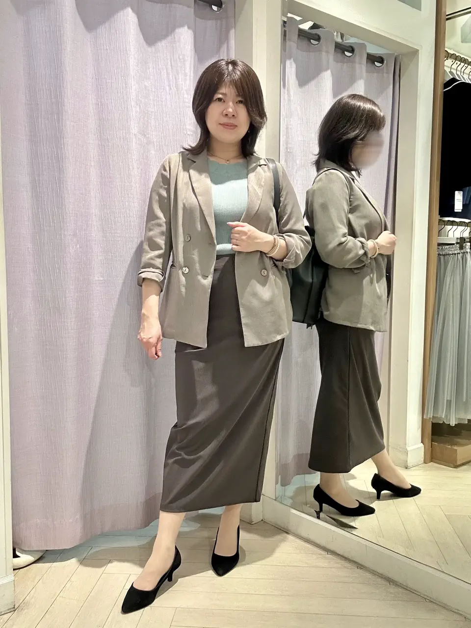 SALE】前後2wayスカラネック5分袖リブニットプルオーバー - 12Twelve