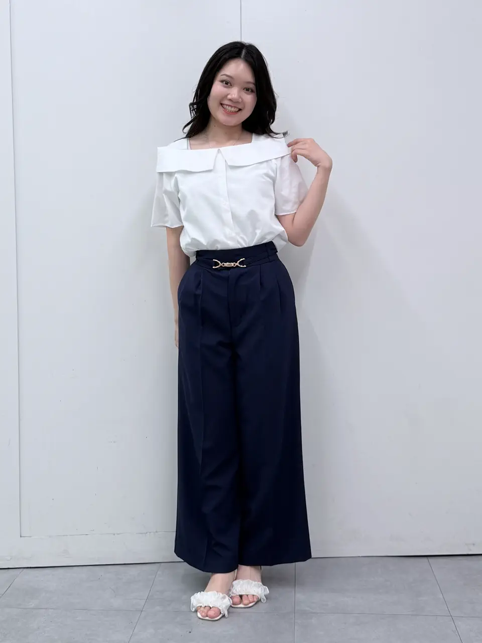 ベルト付ハイウエストパンツ - 12Twelve Agenda(トゥエルブアジェンダ