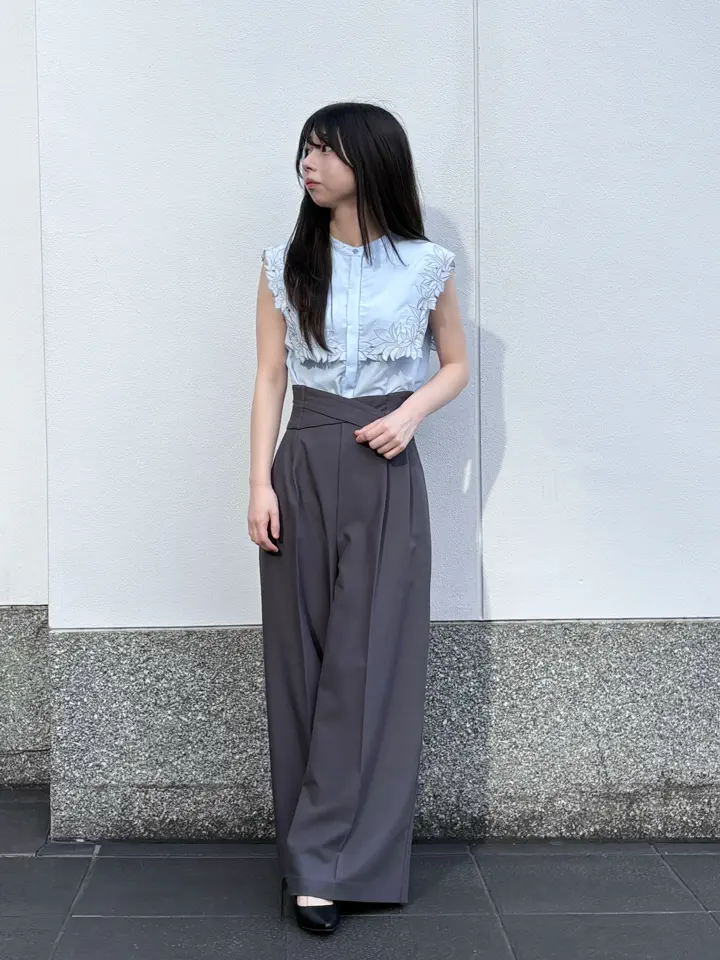 ウエストクロスワイドパンツ - 12Twelve Agenda(トゥエルブアジェンダ